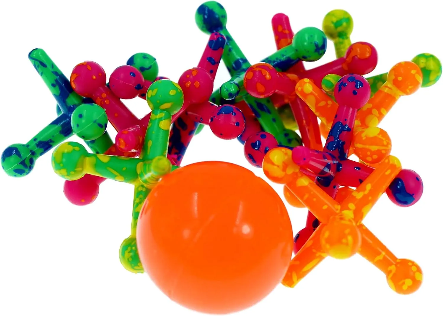 JA-RU Jumbo Jax Toy w/Bouncy Ball (12 Jax Set) Classic Rubber Jacks Vintage Toys for Kids & Adult. Old School Retro Board Games. Party Favor Fidget Pack Pinata Filler Stocking Stuffer. 6569-12p