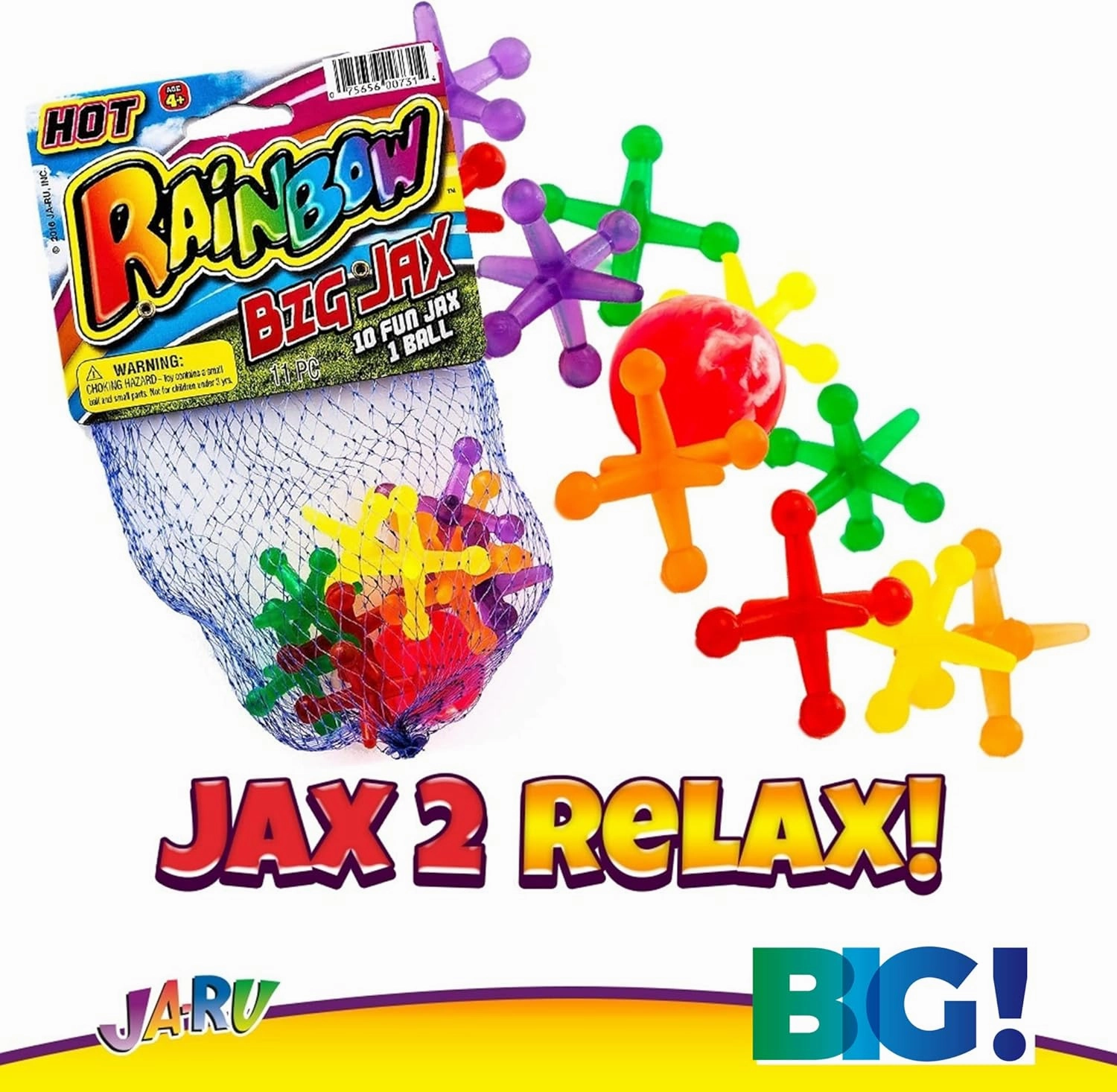 JA-RU Big Jacks Toy Set (Pack of 6 Units) Kids Jax Classic Games Great Party Favors or Pinata Filler in Bulk. 731-6