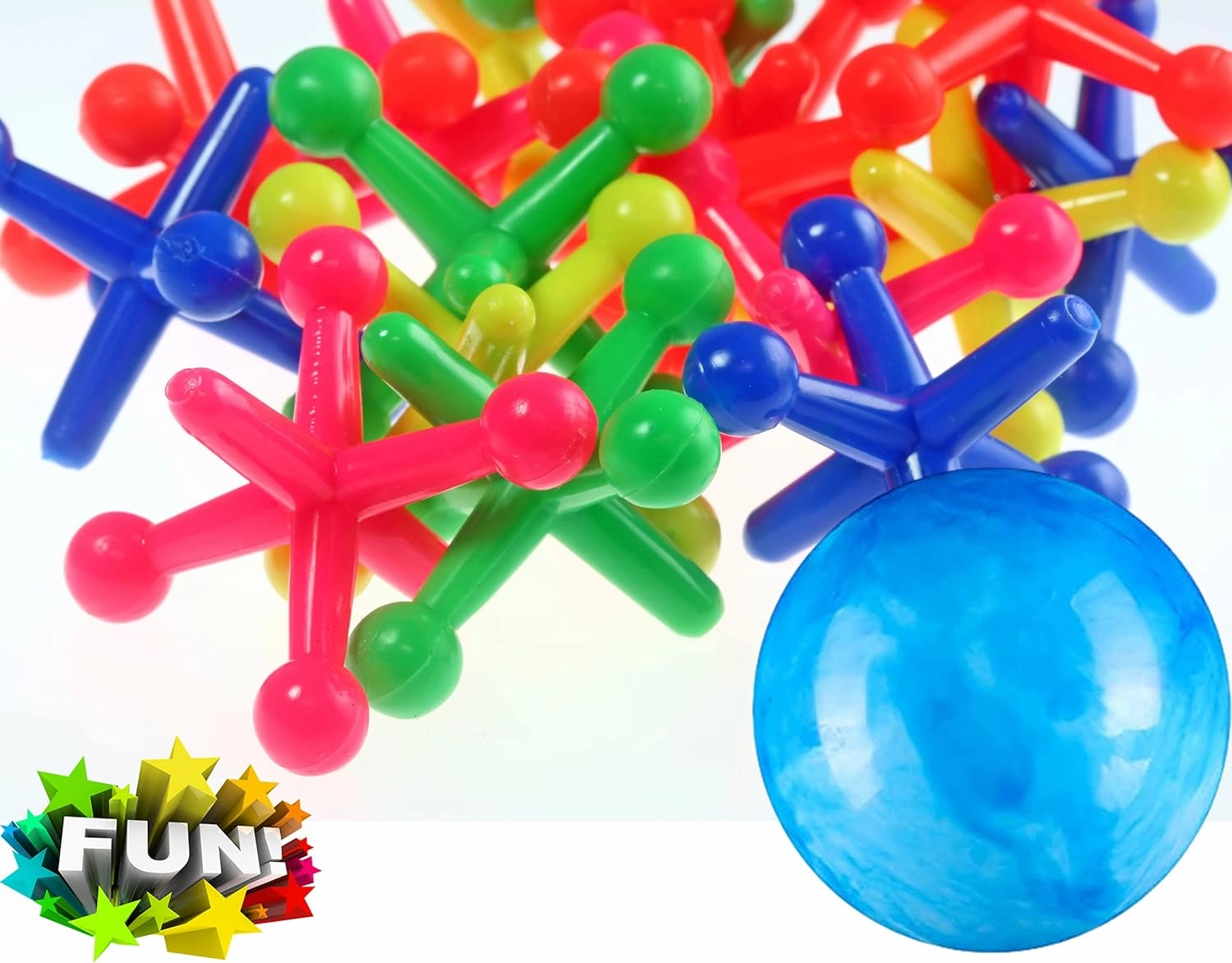 JA-RU Big Jacks Toy Set (Pack of 6 Units) Kids Jax Classic Games Great Party Favors or Pinata Filler in Bulk. 731-6