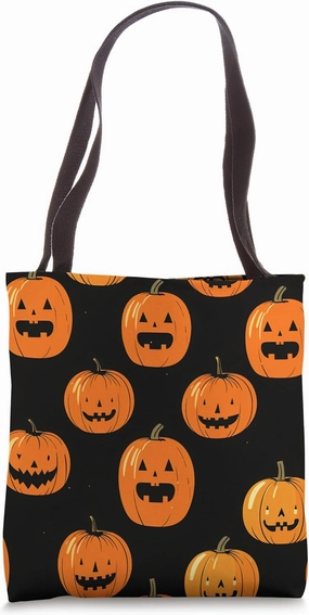Jack-O-Lantern Halloween Pumpkin Pattern Tote Bag