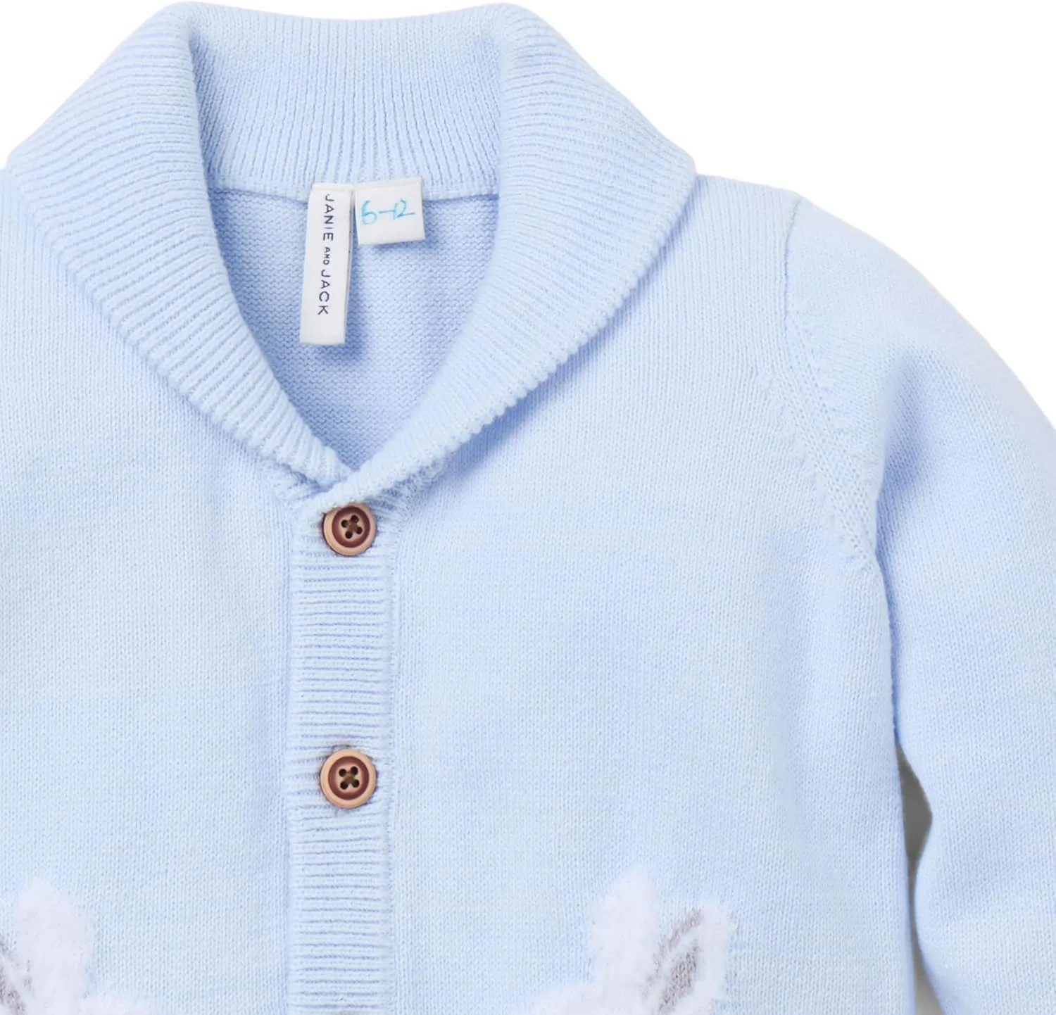 Janie and Jack Baby Boys' Bunny Shawl Collar Cardigan (Infant)