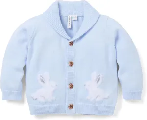 Janie and Jack Baby Boys' Bunny Shawl Collar Cardigan (Infant)