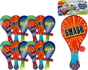 JaRu 23382 Ja-Ru Rainbow Paddle Ball (Assorted Color Pack of 12)