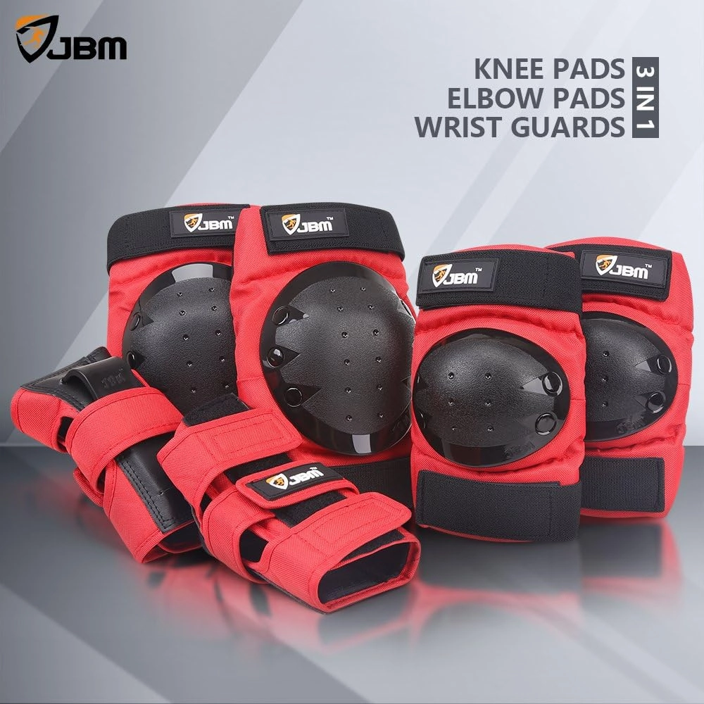 JBM Adult & Kids Knee Pads Elbow Pads and Wrist Guards for Inline Skating, Roller Skating, Skateboarding, Scootering