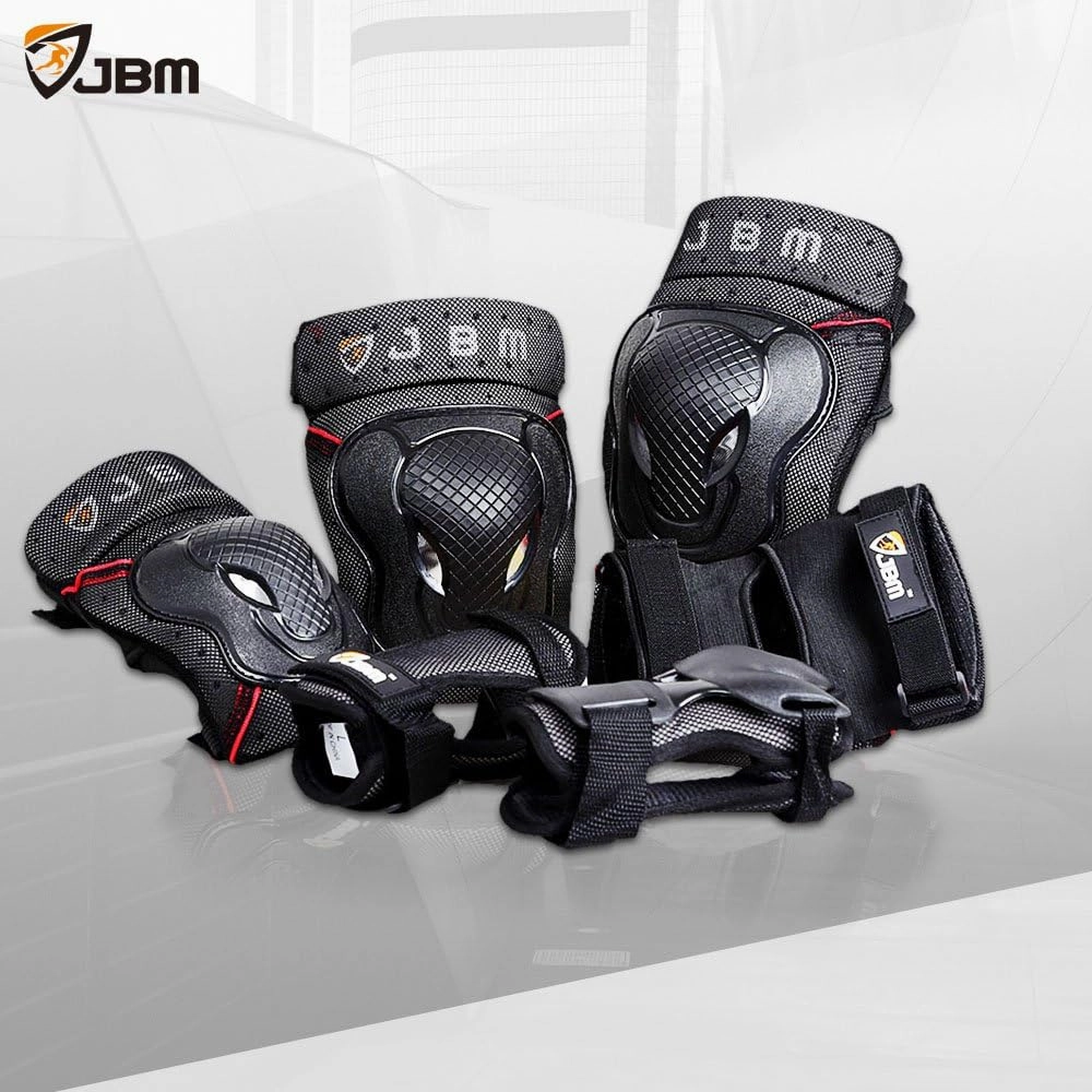 JBM Adult & Kids Knee Pads Elbow Pads with Wrist Guards Protective Set for Biking, Cycling, Riding, Roller Skating, Inline Roller Skating and More Outdoor Multi-Sports