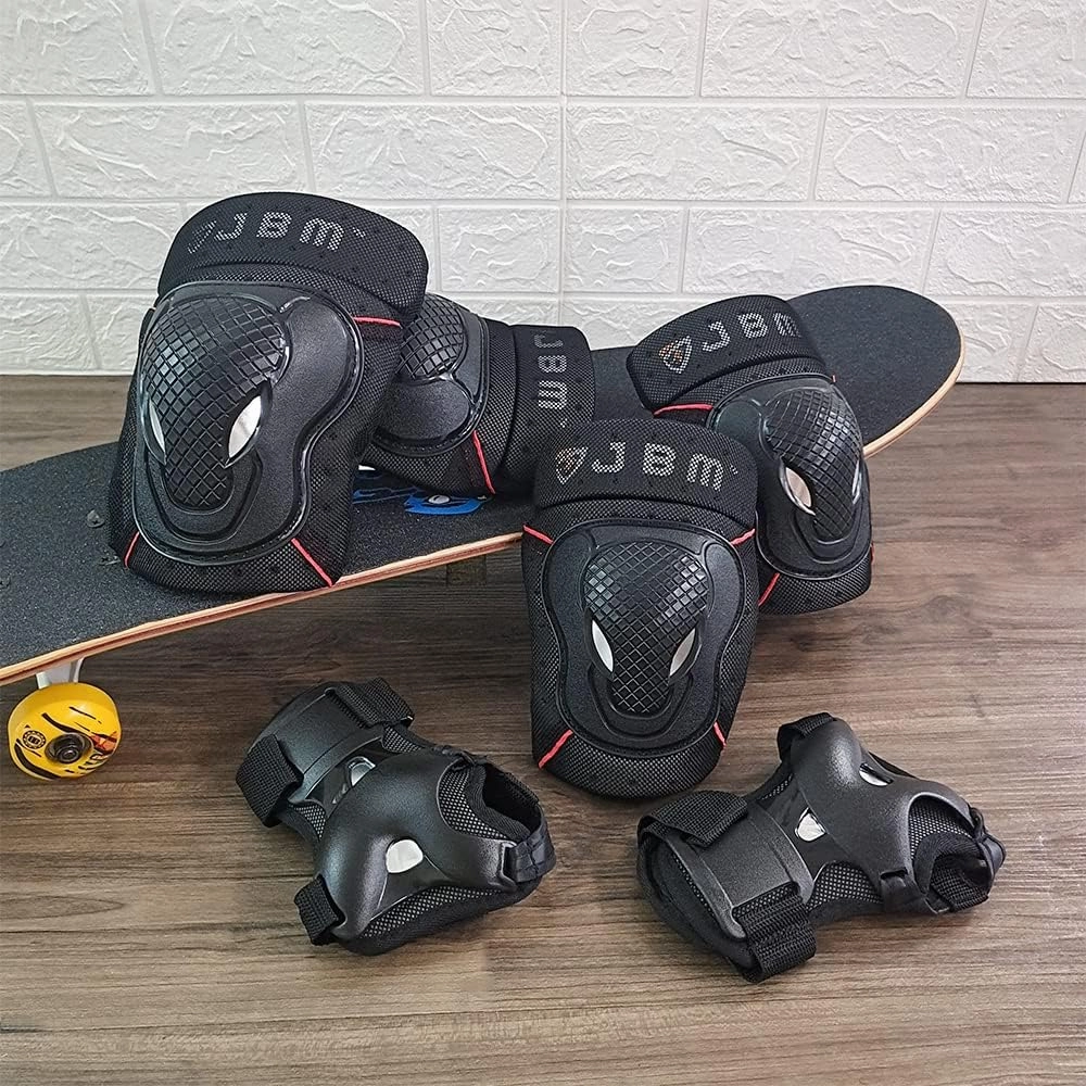 JBM Adult & Kids Knee Pads Elbow Pads with Wrist Guards Protective Set for Biking, Cycling, Riding, Roller Skating, Inline Roller Skating and More Outdoor Multi-Sports