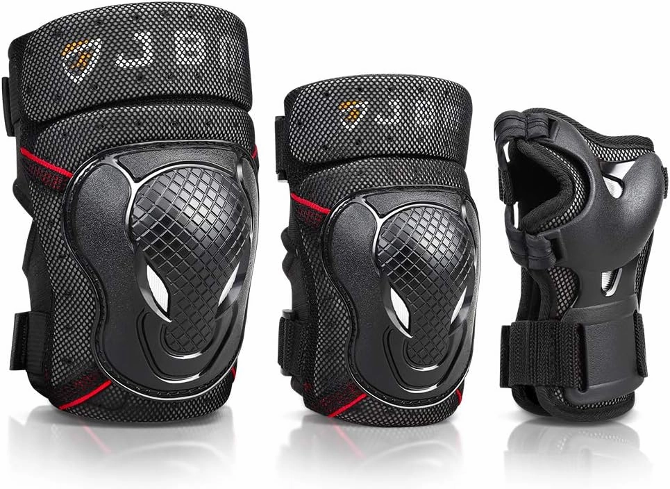 JBM Adult & Kids Knee Pads Elbow Pads with Wrist Guards Protective Set for Biking, Cycling, Riding, Roller Skating, Inline Roller Skating and More Outdoor Multi-Sports
