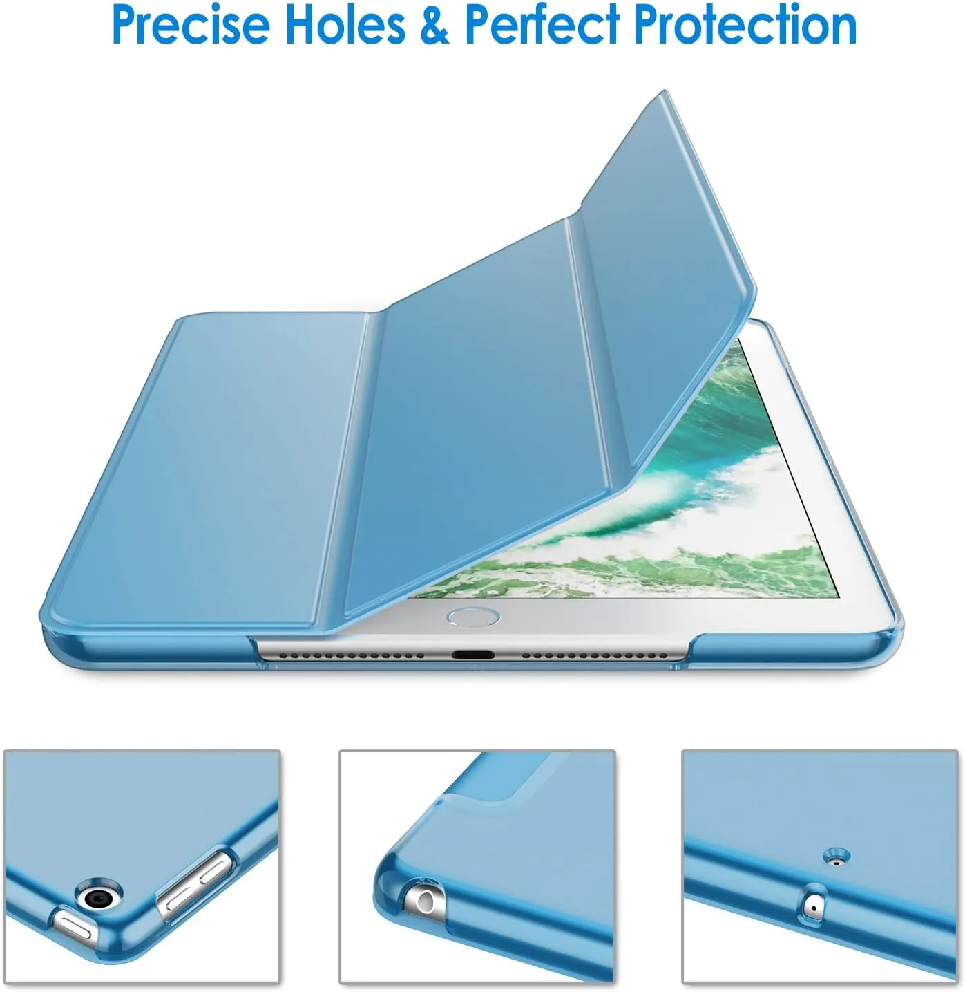 JETech Case for iPad (9.7-Inch, 2018/2017 Model, 6th/5th Generation), Smart Cover Auto Wake/Sleep (Blue)