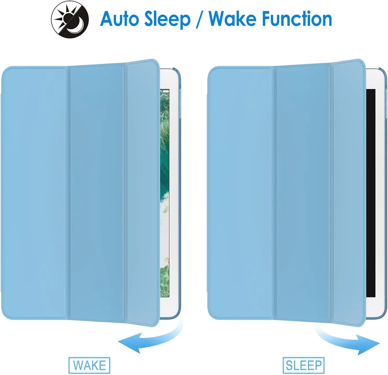JETech Case for iPad (9.7-Inch, 2018/2017 Model, 6th/5th Generation), Smart Cover Auto Wake/Sleep (Blue)