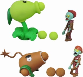 JHESAO 4 PCS Plants PVZ Toys Action Figures Zombies Toys Mini PVZ Set 1 2 Series Great Gifts for Kids and Fans, Birthday and Christmas Party