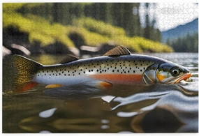 Jigsaw Puzzles1000 Piece Jkiegoq Brook Trout Fly Fishing Printed Educational Intellectual Wooden Puzzles, Fun Puzzles, Stress Relieving Game
