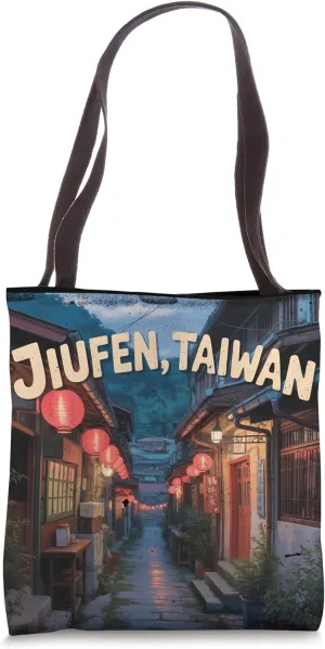 Jiufen Taiwan Lantern Alley Magical Dusk Artwork Tote Bag
