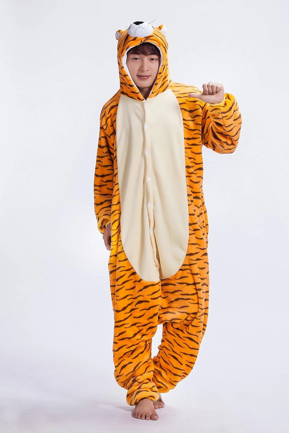 JJEUWE Adult Tiger Suit Pajamas Kigurumi Hoodie Jumpsuit Playsuit