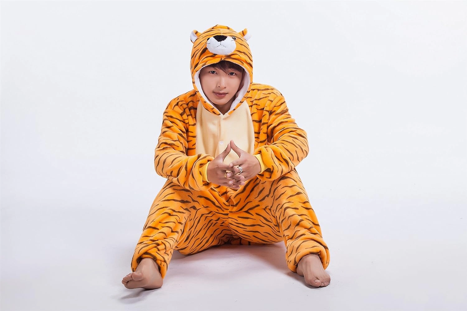 JJEUWE Adult Tiger Suit Pajamas Kigurumi Hoodie Jumpsuit Playsuit