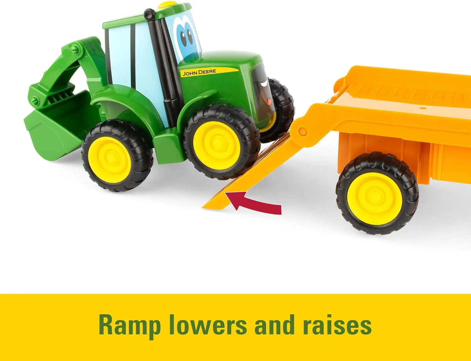 John Deere Lights & Sounds Farmin' Friends Toy Hauling Set with Truck and Backhoe Tractor