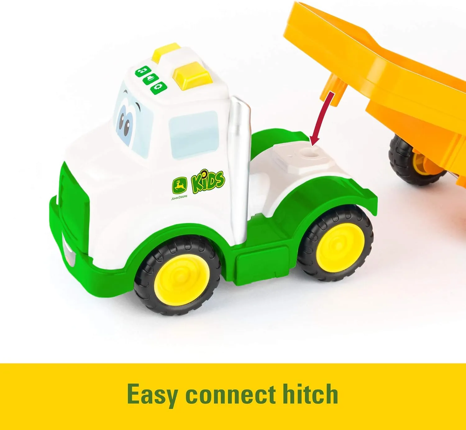 John Deere Lights & Sounds Farmin' Friends Toy Hauling Set with Truck and Backhoe Tractor