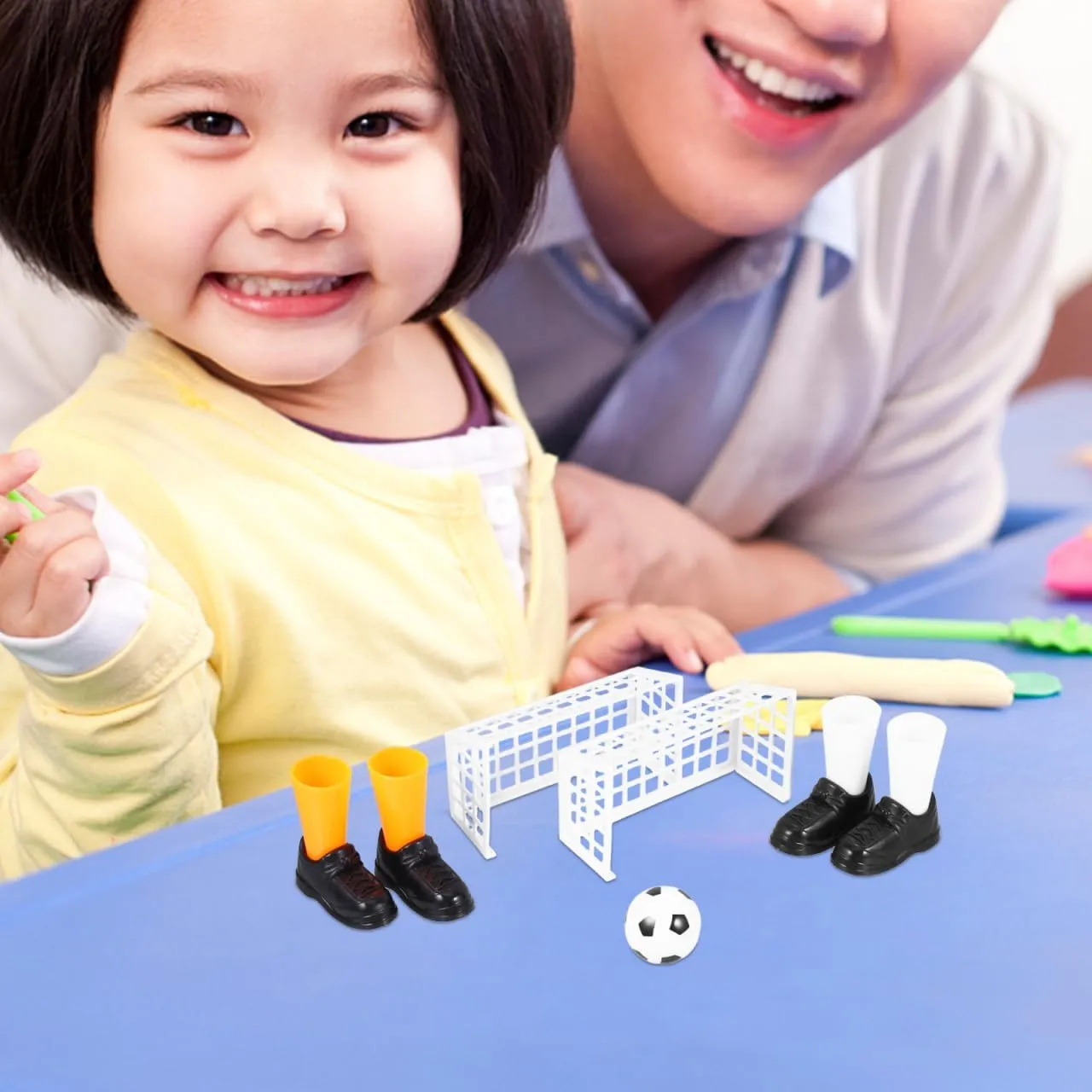 jojofuny 3 Sets Tabletop Soccer Toy Family Finger Soccer Game Table Football Winner Funny Finger Toys Plastic Tabletop Puzzle for Kids Table Football Game