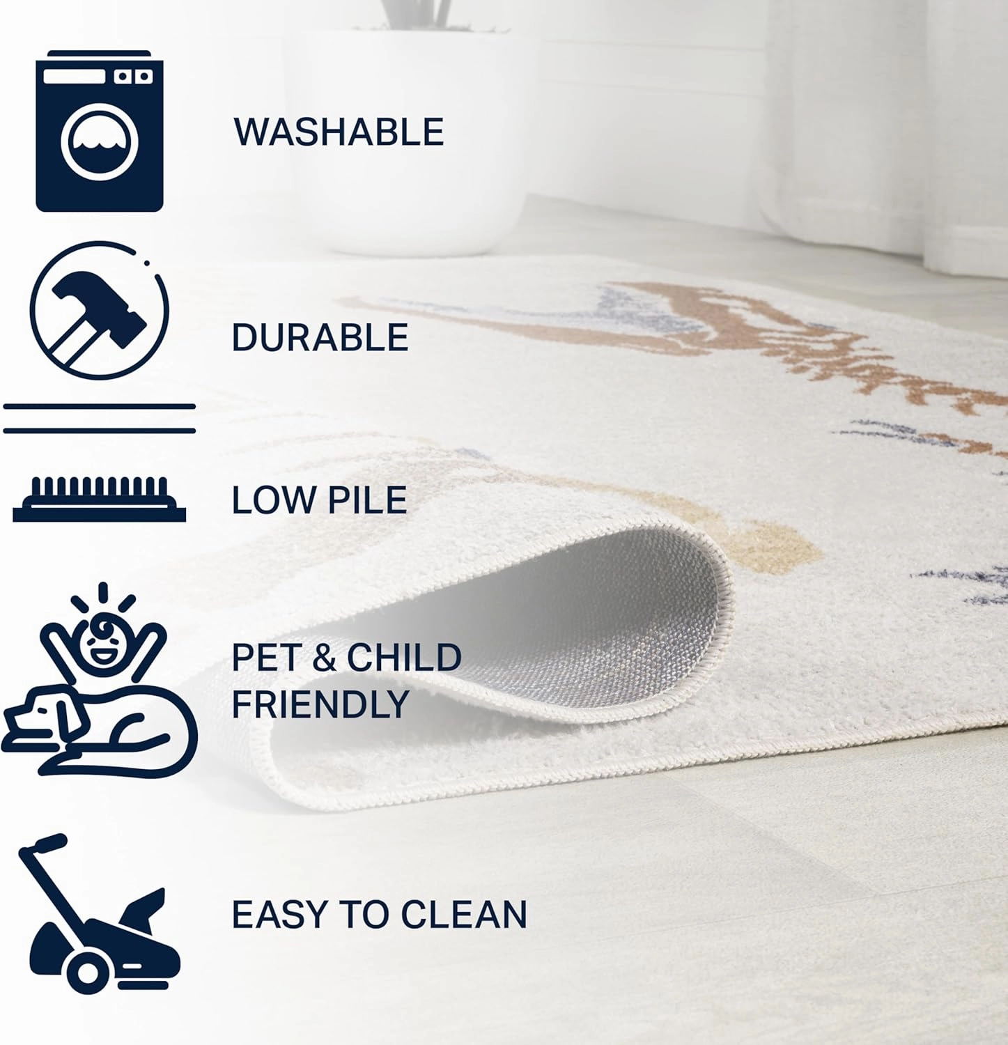 JONATHAN Y KDW103A-28 Kingdarr T-Rex Modern Kids Machine-Washable Runner Rug, Bohemian, Casual, Contemporary, Kids & Novelty for Living Room, Dining Room, Bedroom, Kitchen, Cream/Multi, 2 X 8