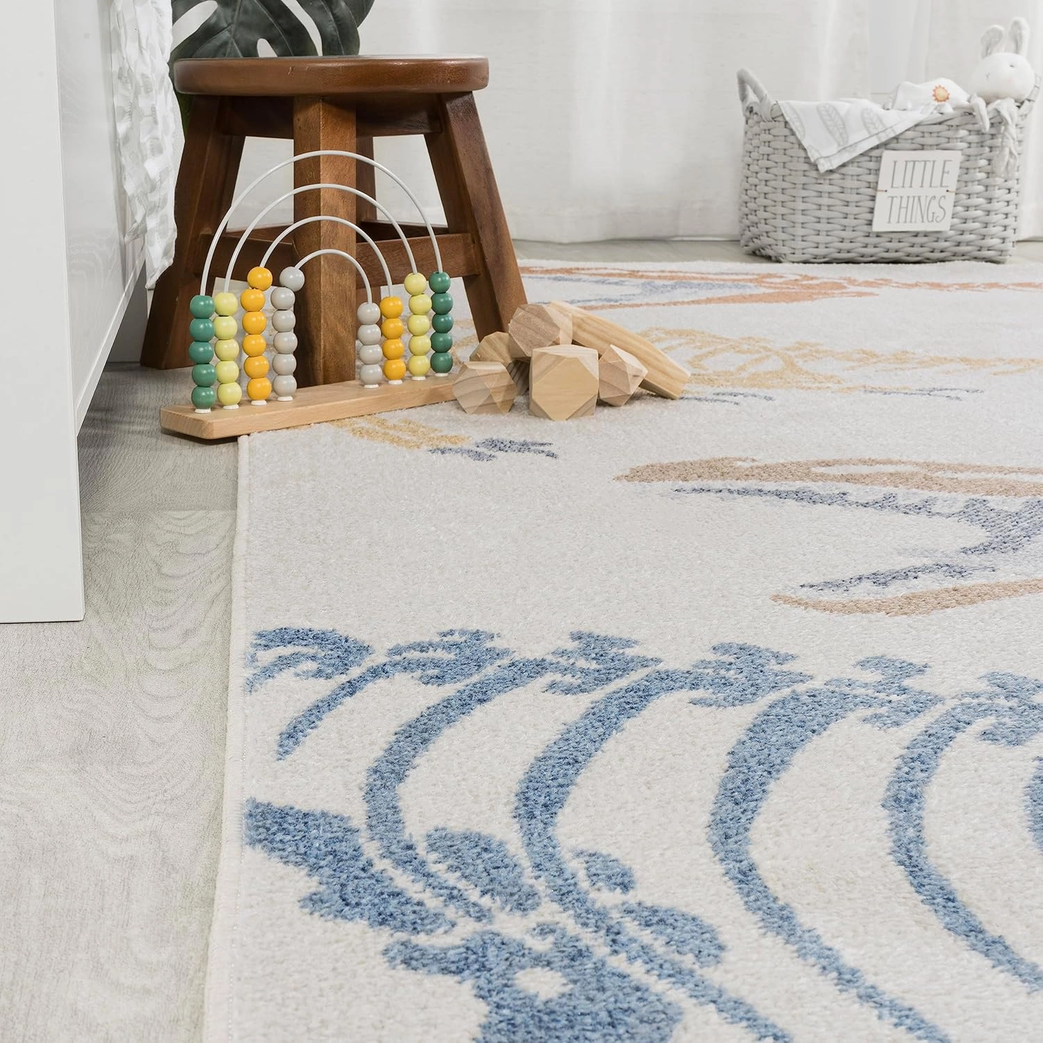 JONATHAN Y KDW103A-28 Kingdarr T-Rex Modern Kids Machine-Washable Runner Rug, Bohemian, Casual, Contemporary, Kids & Novelty for Living Room, Dining Room, Bedroom, Kitchen, Cream/Multi, 2 X 8