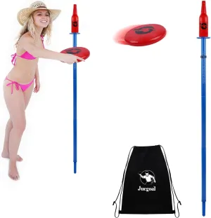 Juegoal Outdoor Flying Disc Game Set, Yard Games Bottle Drop Frisbee Set, Outside Fun Disc Toss Game for Beach Lawn Backyard Park Camping