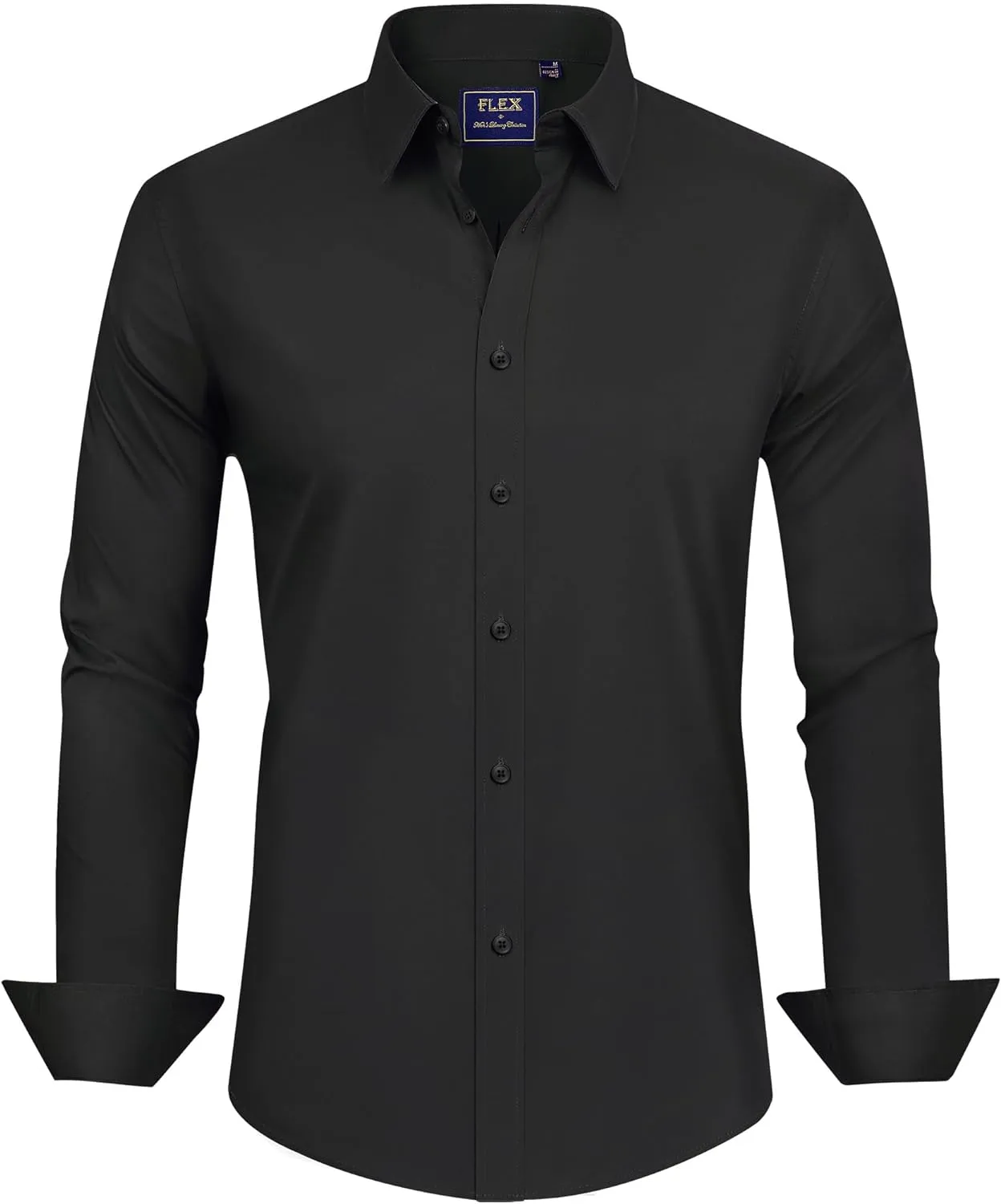 J.VER Men's Dress Shirts Stretch Stain Shield Long Sleeve Solid Formal Shirt Business Casual Button Down Shirts