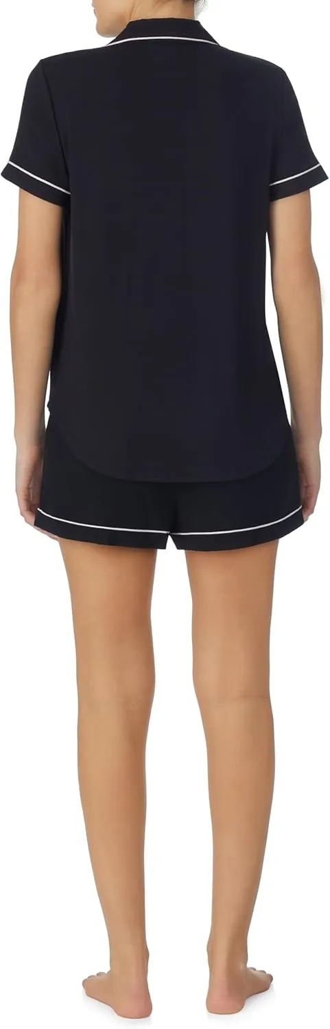 kate spade new york Pajamas for Women 2 Piece Set Comfy Classic Short Sleeve Notch Collar Button Top & Shorts