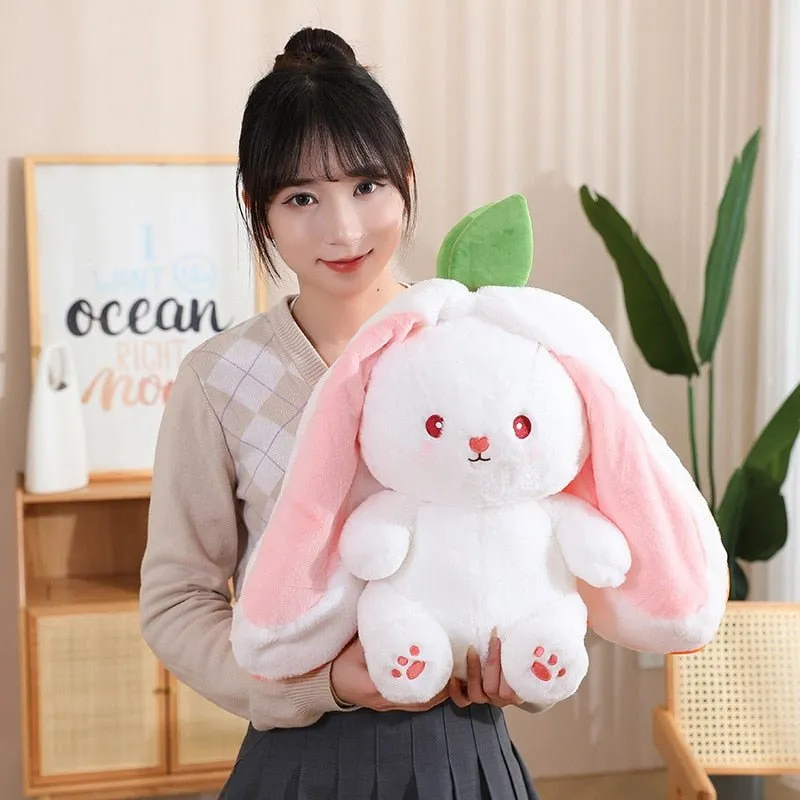 Kawaii Bunny in Strawberry & Carrot Hiding Bag