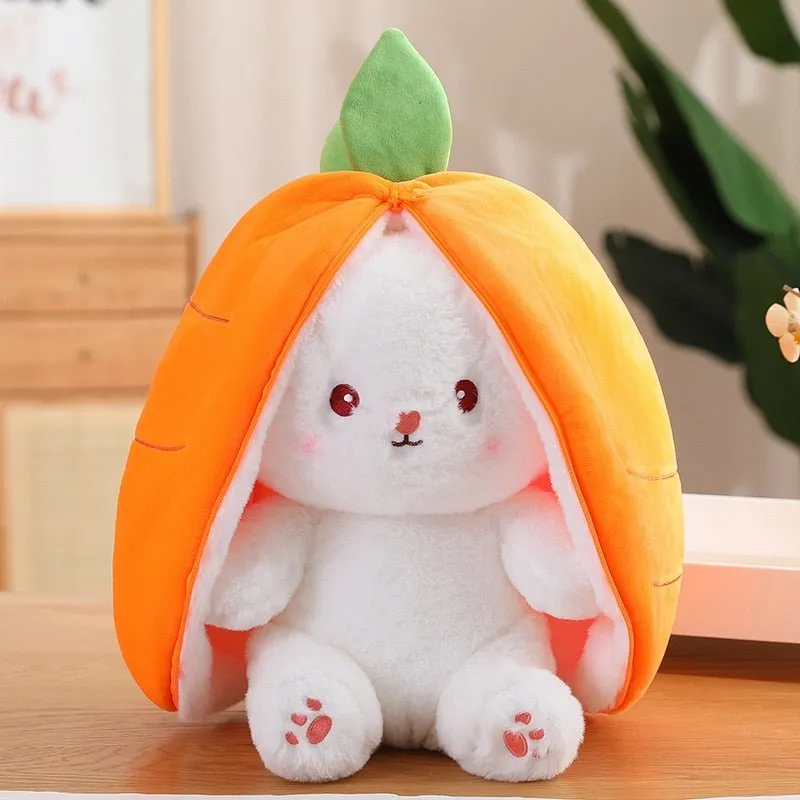 Kawaii Bunny in Strawberry & Carrot Hiding Bag