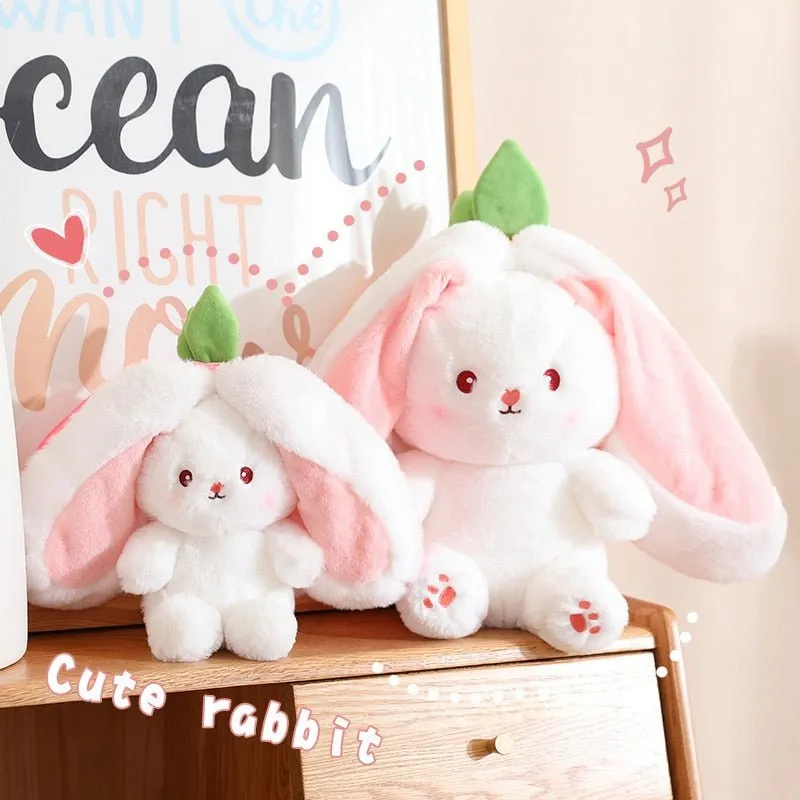 Kawaii Bunny in Strawberry & Carrot Hiding Bag
