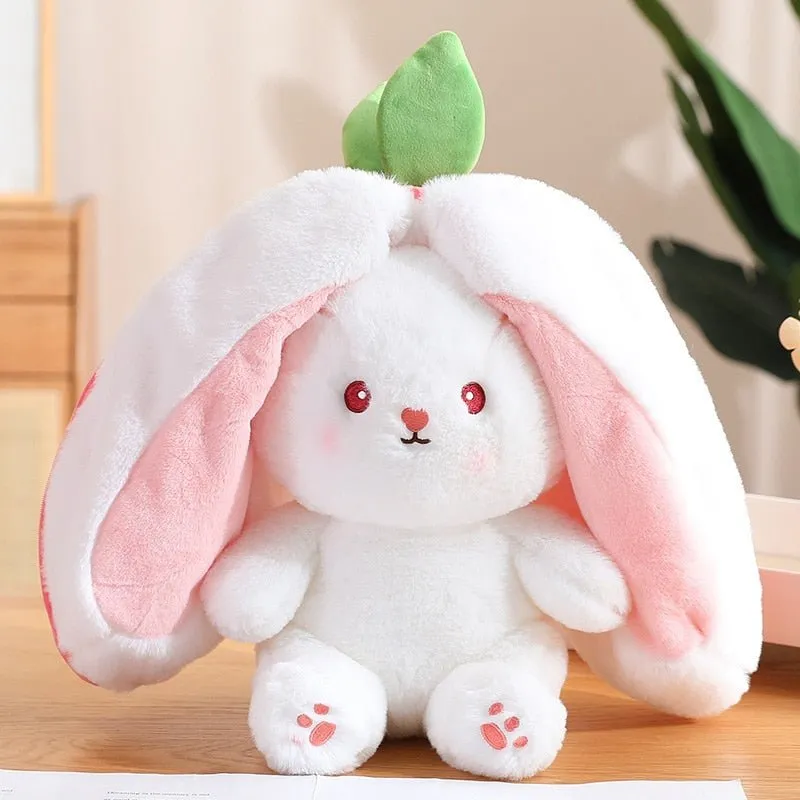 Kawaii Bunny in Strawberry & Carrot Hiding Bag