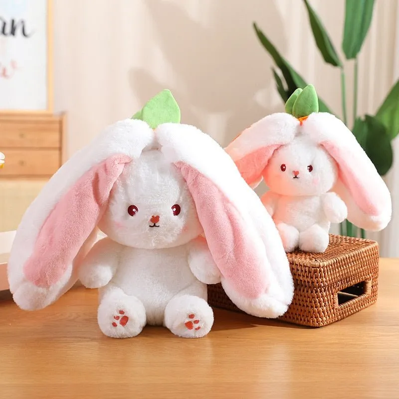 Kawaii Bunny in Strawberry & Carrot Hiding Bag