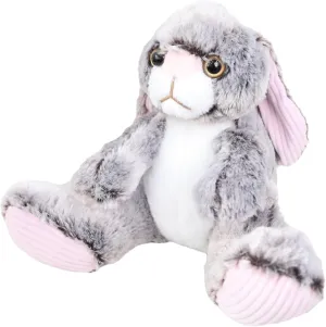 Kawaii Stuffed Fluffy Rabbit Animal Sitting Bunny Plush Toy Big Feet Rabbit Plushies Gray Fuzzy Bunny Doll Gift for Kids or Lover 12 Inch