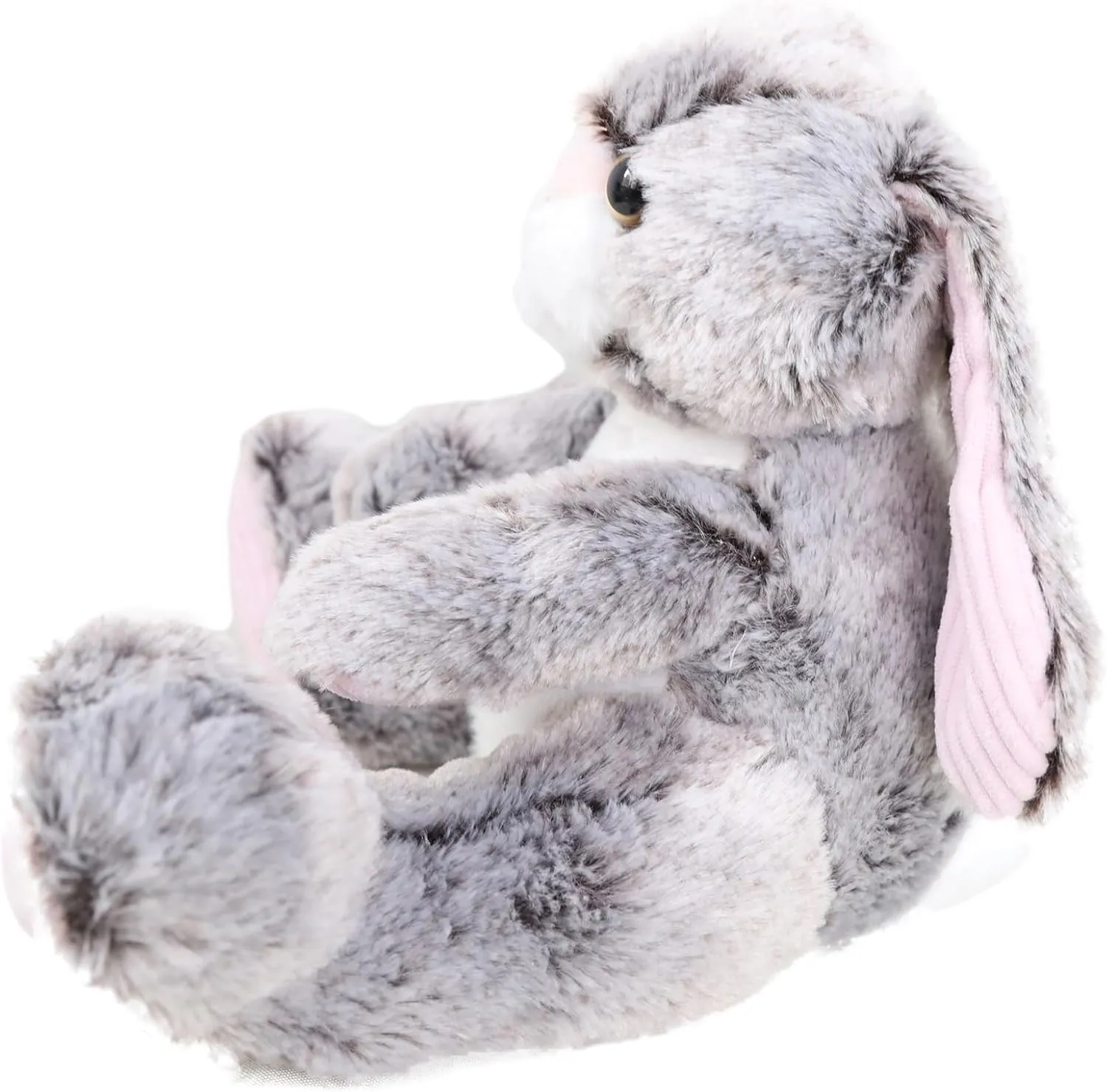 Kawaii Stuffed Fluffy Rabbit Animal Sitting Bunny Plush Toy Big Feet Rabbit Plushies Gray Fuzzy Bunny Doll Gift for Kids or Lover 12 Inch