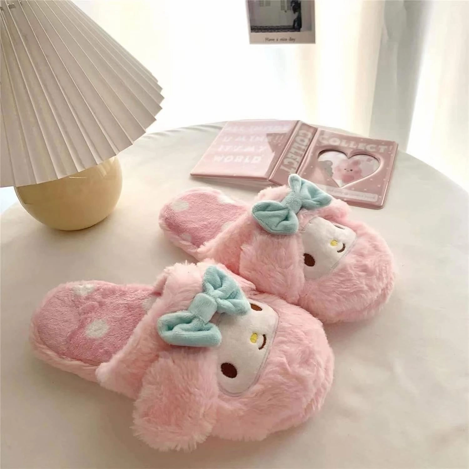 Kawaii Slippers, One Size Fits Most Winter Warm Indoor Bedroom Shoes Women Girls