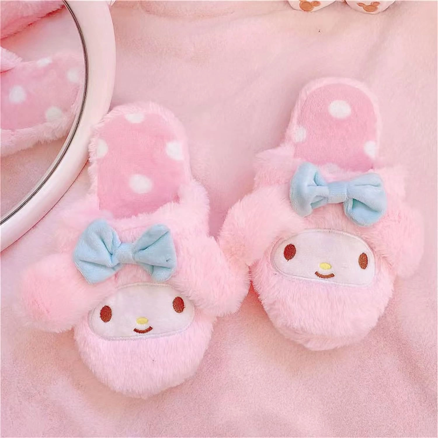 Kawaii Slippers, One Size Fits Most Winter Warm Indoor Bedroom Shoes Women Girls