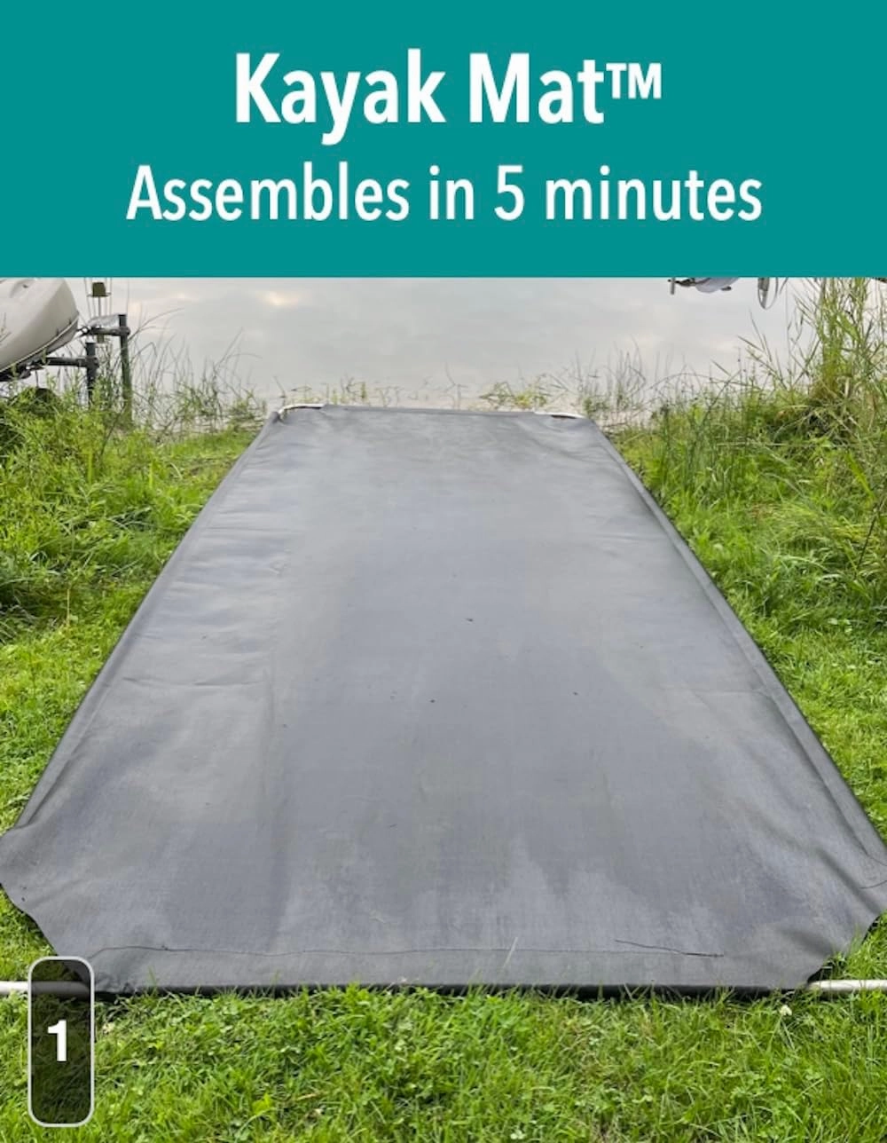 Kayak Mat - Premium Watercraft Launch Pad - Durable Geotextile & Aluminized Steel Frame