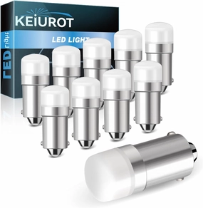 Keiurot 1820 Bulb 1445 1813 1816 1815 757 53 57#313 BA9S Led Bulb 10-30Volt for Lionel Train Light Bulbs, Instrument Indicator Lights, House Number Light Bulb 1818 1819 1895 White 10Pack
