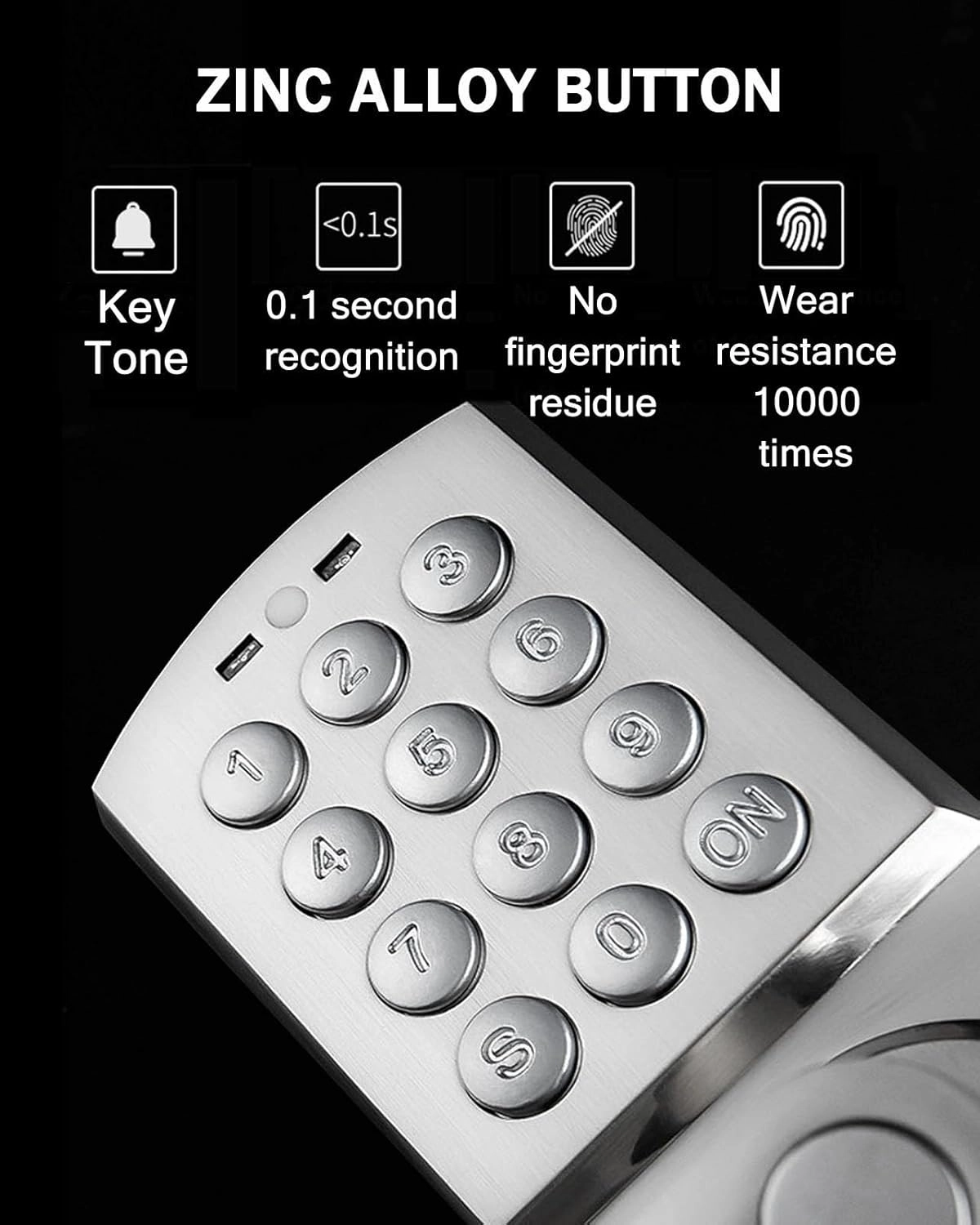Keyless Entry Door Lock, ROSE MERRY Combination Keypad Door Lock with Handle for Bedroom, Office and House Rental (Right Hand)