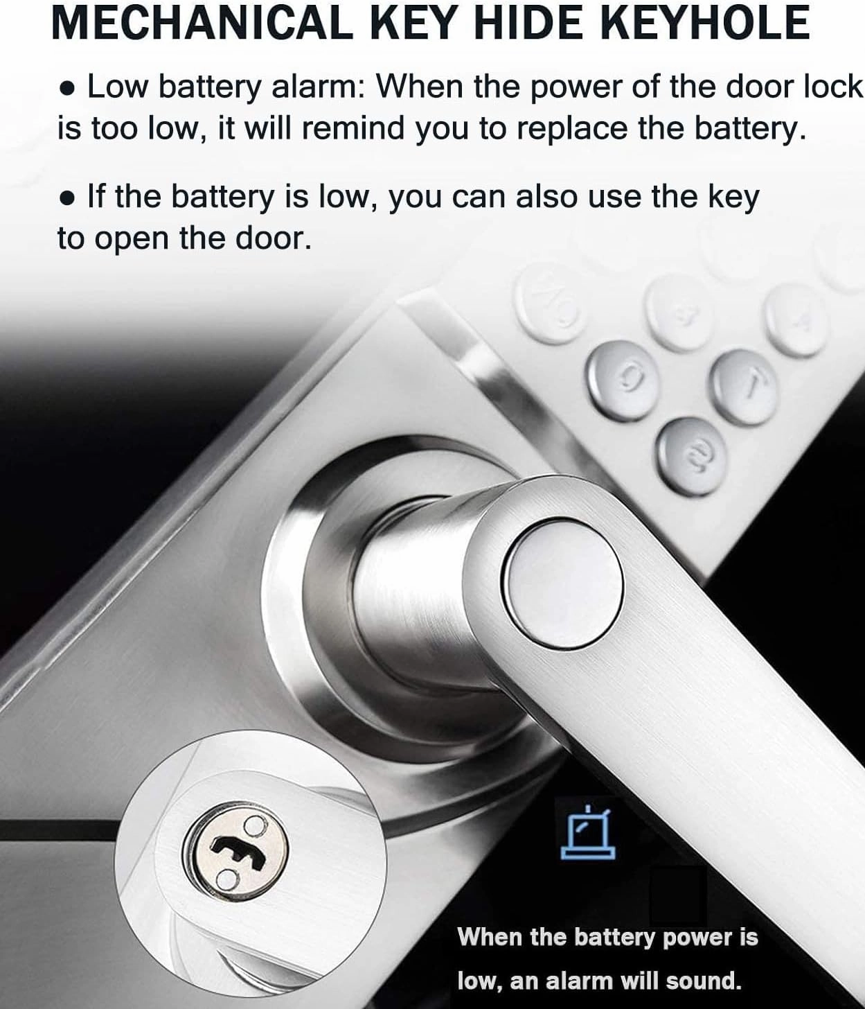 Keyless Entry Door Lock, ROSE MERRY Combination Keypad Door Lock with Handle for Bedroom, Office and House Rental (Right Hand)