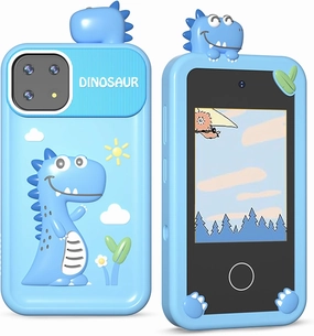 Kids Smart Phone Toy for Boys & Girls (Ages 3-9) – 2.8" Touchscreen, Dual Camera, Music Player, 16 Learning Games, Educational Toy with 8GB SD Card (Blue)