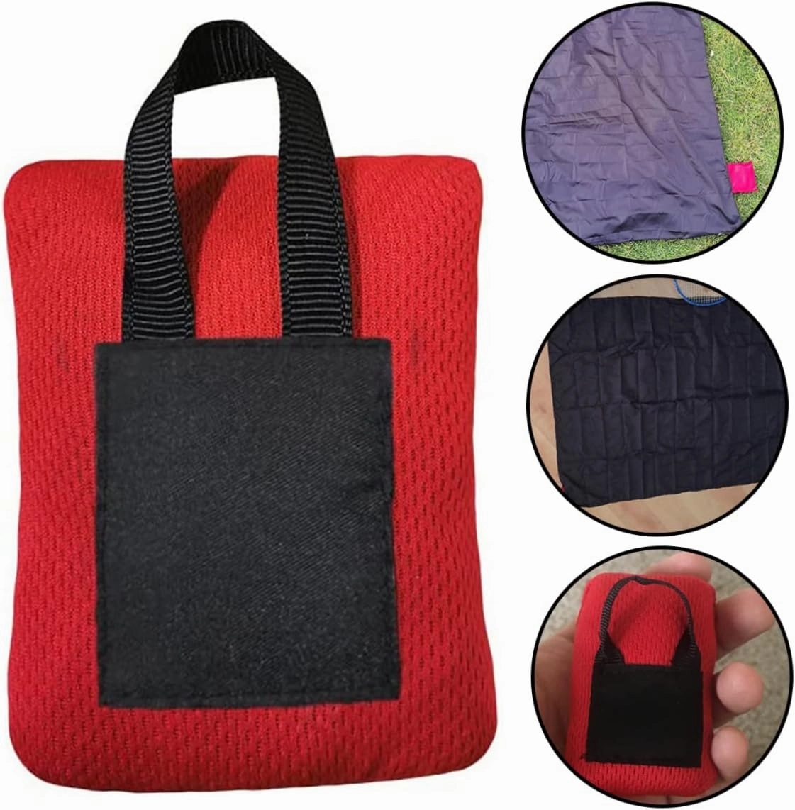 Kisangel 5pcs Portable Picnic Blanket Beach Mat Sand Cushion for Camping Lightweight Folding Outdoor Pad for Travel Family Gatherings and Festivals