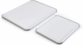 KitchenAid Classic Nonslip 2 Piece Plastic Cutting Board, Set of 2, White