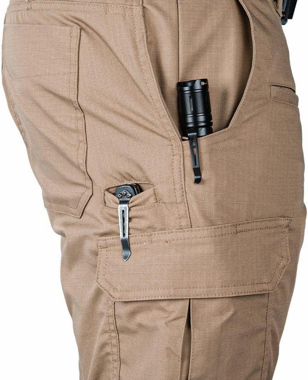 LA Police Gear Men's Battle Rattle Stretch Cargo Pants, Durable Ripstop Tactical Pants for Men, Stretch Waistband EDC Pants