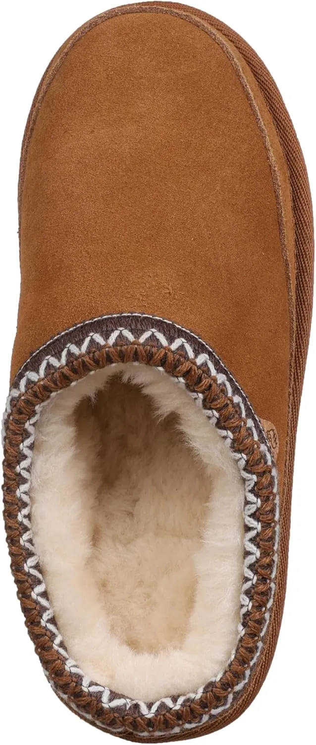 Lamo Kids Jules Youth Kids Clogs - Features Premium Suede with Faux Fur Lining and Memory Foam Footbed - Durable TPR Outsole Clogs for Kids