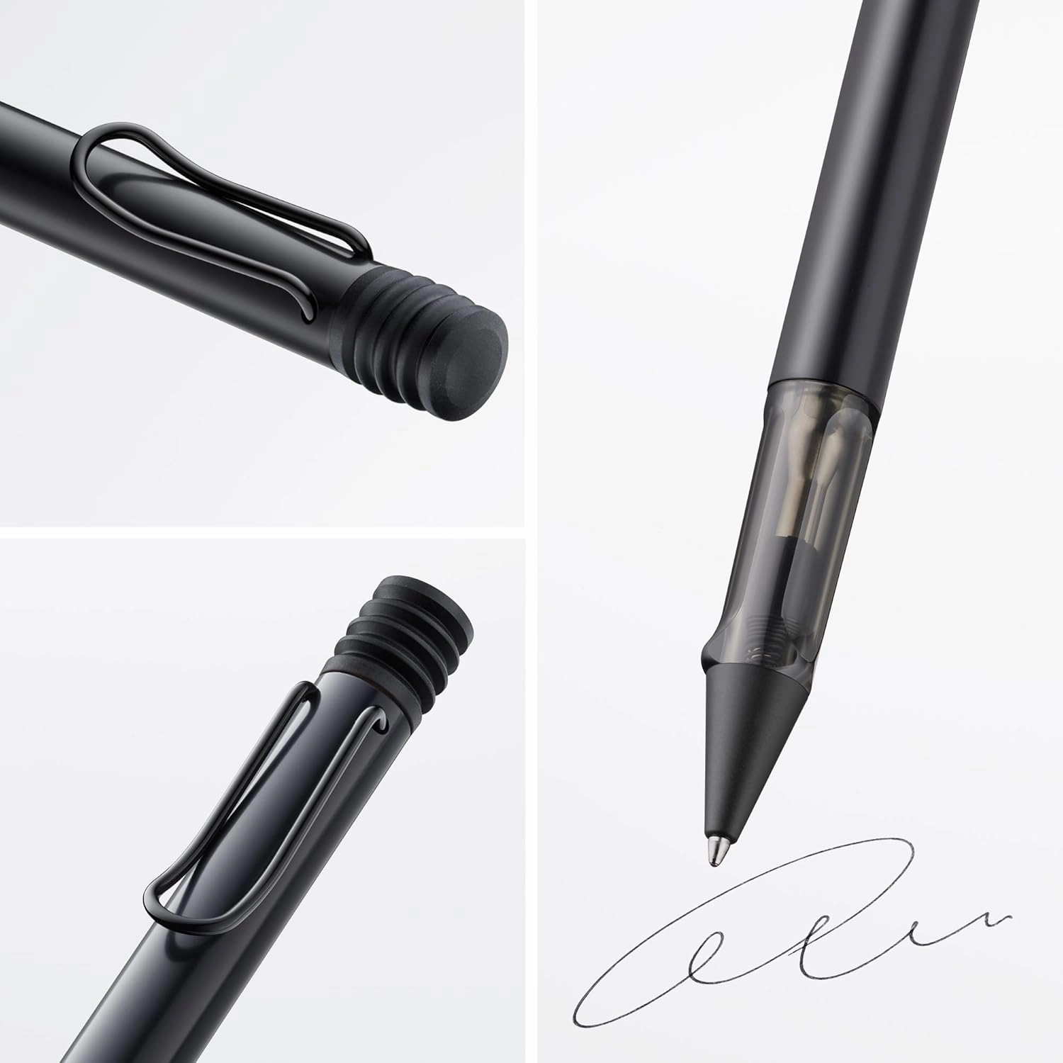 Lamy AL-star black - Ballpoint Pen with transparent, ergonomic grip & line width M - lightweight aluminium body - including large capacity refill M 16 in black