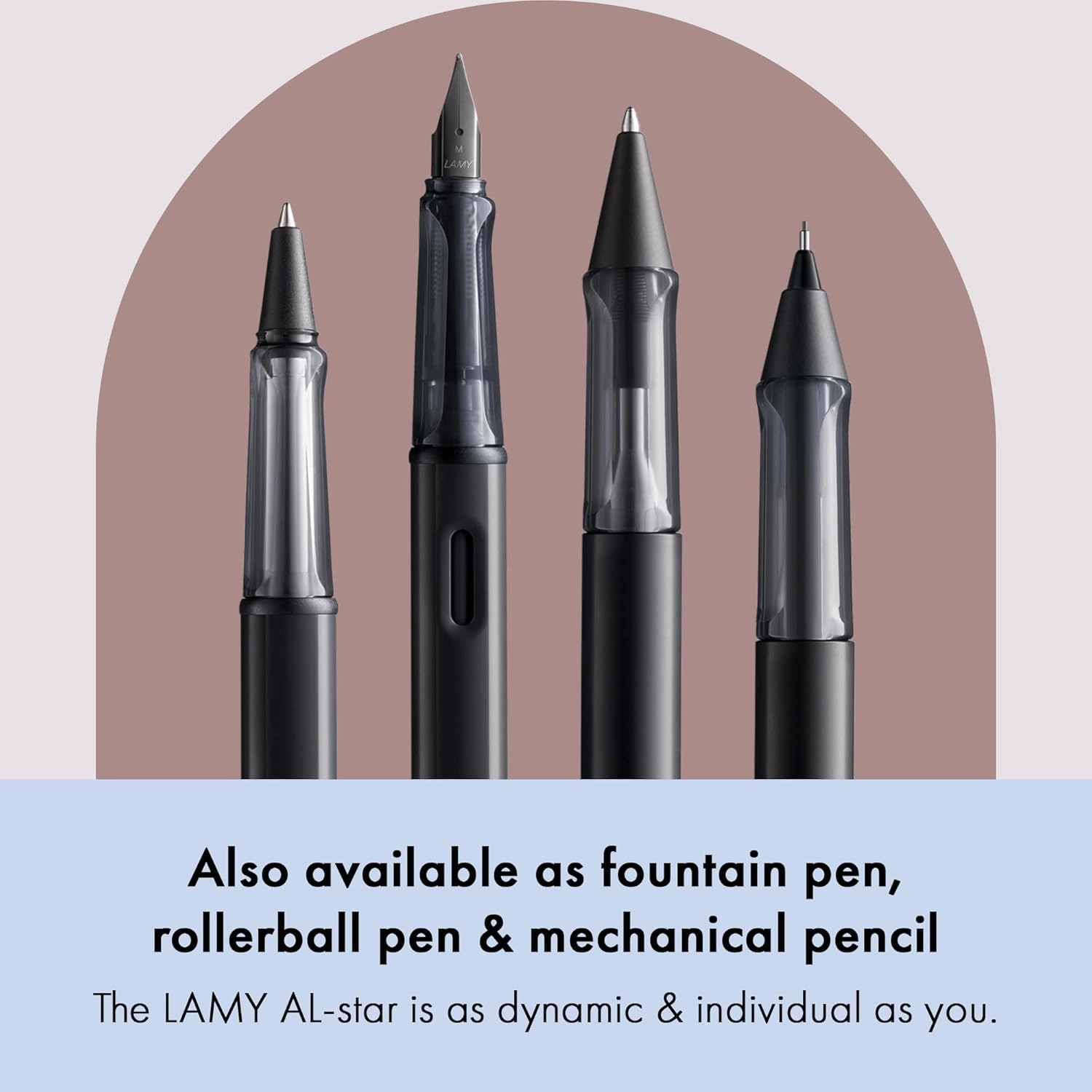 Lamy AL-star black - Ballpoint Pen with transparent, ergonomic grip & line width M - lightweight aluminium body - including large capacity refill M 16 in black