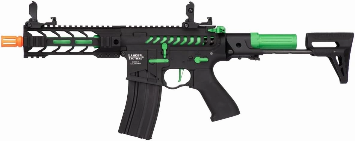 Lancer Tactical Gen 2 ProLine Battle Hawk 7" PDW Skeleton Airsoft AEG Rifle HIGH FPS with Mosfet/ETU-Electric Full/Semi-Auto AEG Rifle (Lipo Battery & Charger Included)