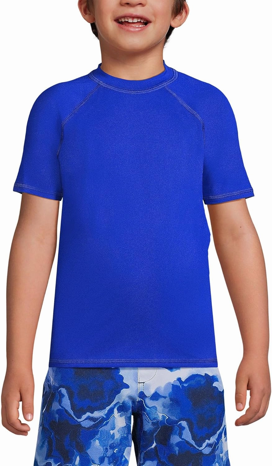 Lands' End Boys Short Sleeve UPF 50 Sun Protection Rash Guard