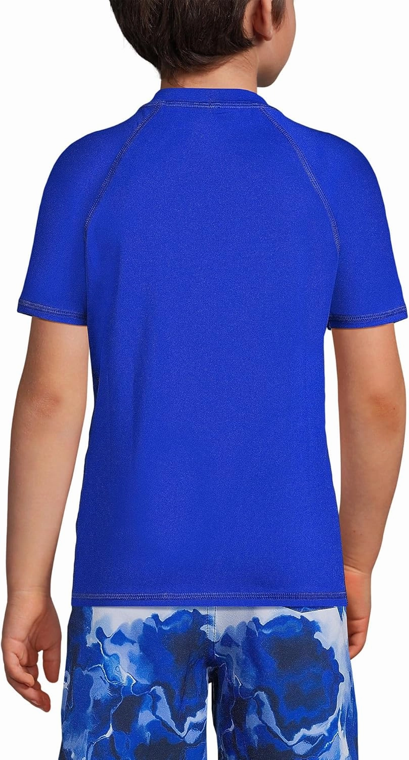 Lands' End Boys Short Sleeve UPF 50 Sun Protection Rash Guard