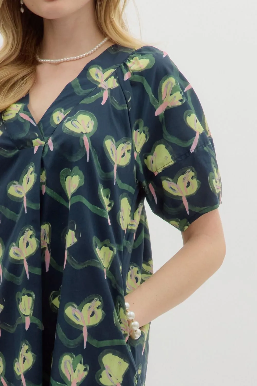 Lantern Sleeve Floral Dress